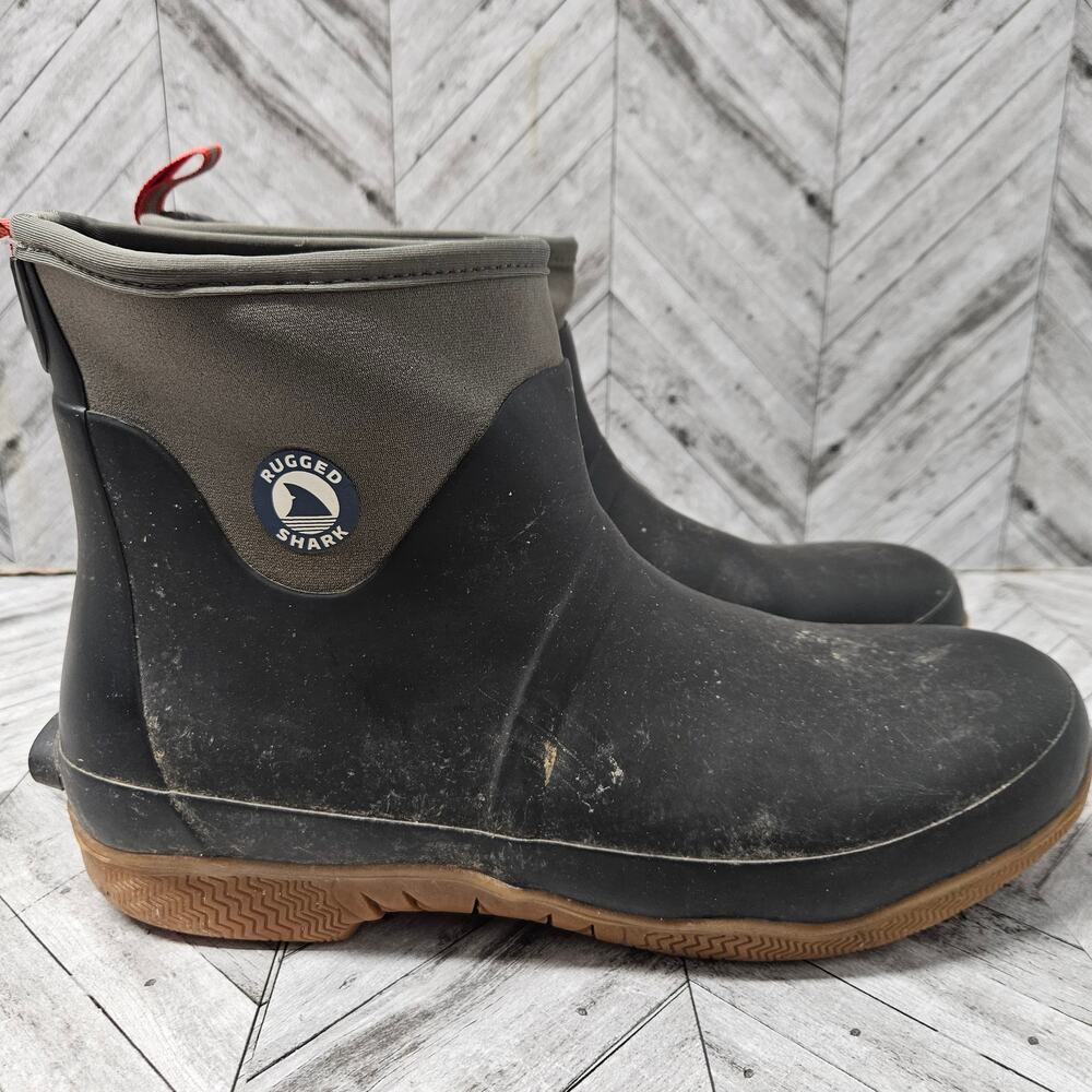 RUGGED SHARK Fishing Boots Mens 12 GREAT WHITE NEO Mid-Height Deck Boot